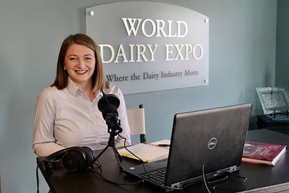 WDE communications manager, Katie Schmitt, hosts World Dairy Expo’s new podcast, The Dairy Show. Photo: WDE WDE communications manager, Katie Schmitt, hosts World Dairy Expo’s new podcast, The Dairy Show. Photo: WDE