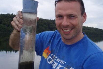 David O'Connell in action obtaining water samples. Photo: David O'Connell David O'Connell in action obtaining water samples. Photo: David O'Connell