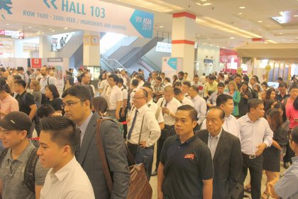 Visitors queuing up for the - so far - last edition of VIV Asia, held in March 2019. - Photo: Vincent ter Beek Visitors queuing up for the - so far - last edition of VIV Asia, held in March 2019. - Photo: Vincent ter Beek