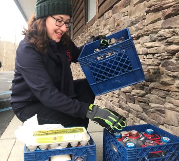 Cow Belle owner Angie Rondolet runs a home milk delivery business, which has seen exponential growth over the last weeks. Photo: Cow Belle Cow Belle owner Angie Rondolet runs a home milk delivery business, which has seen exponential growth over the last weeks. Photo: Cow Belle